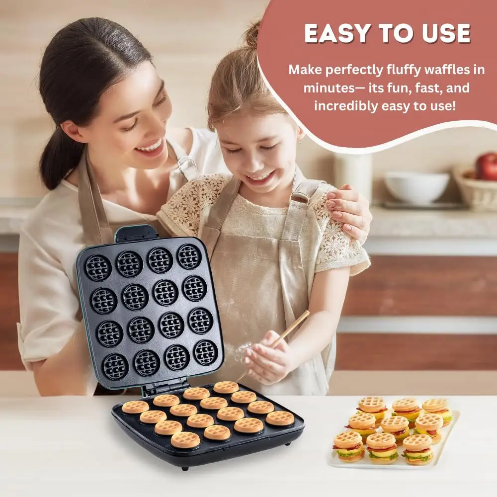 16-Hole Waffle Maker, Quick He - đánh giá và giá Mini Waffle Maker Machine